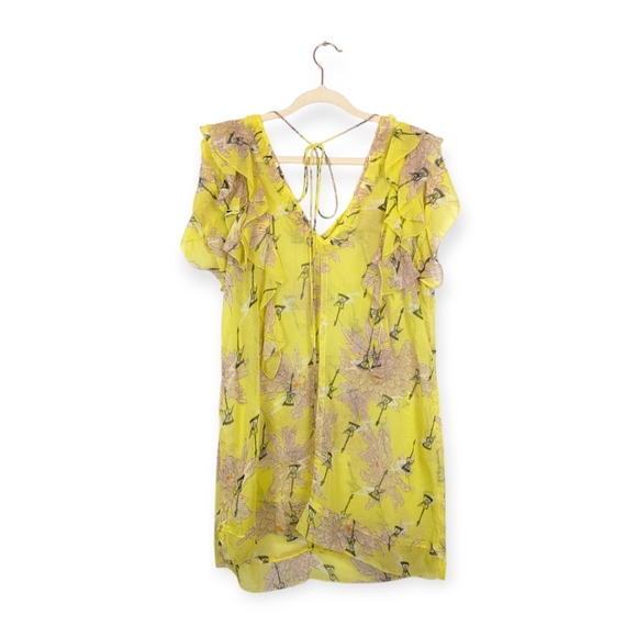 NWT Zadig & Voltaire Rivel Floral Print Chiffon Sheer Dress - Picture 2 of 9